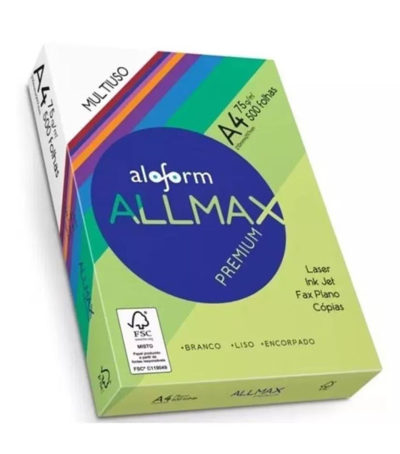 Papel Sulfite A4 Allmax Premium - 500 Folhas